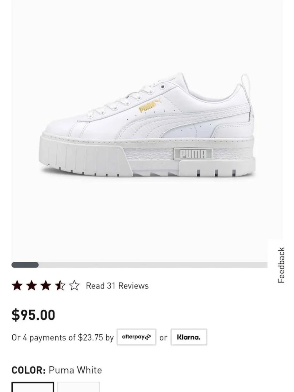 Puma White Platform Sneakers